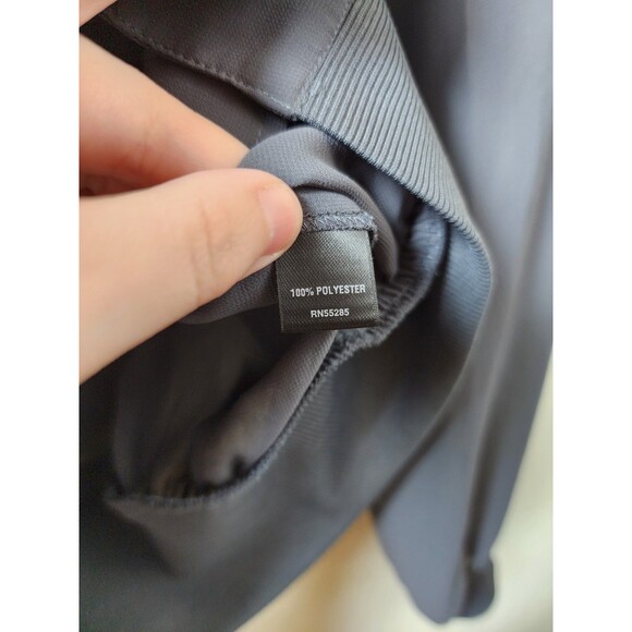 Express Womens Size 4 Gray Chiffon Ruffled Zip Front High Neck Top Blouse - Picture 5 of 6